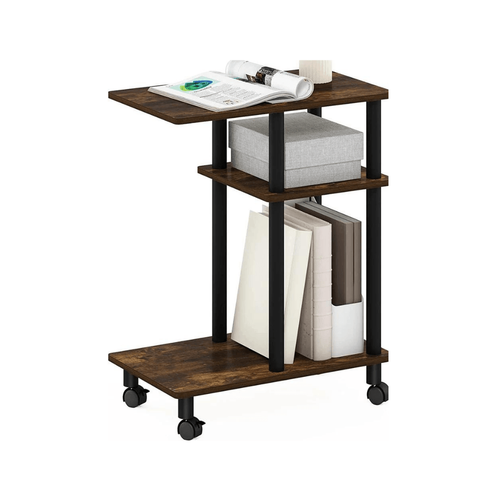U-Shaped Side Table with Casters - The Linen House