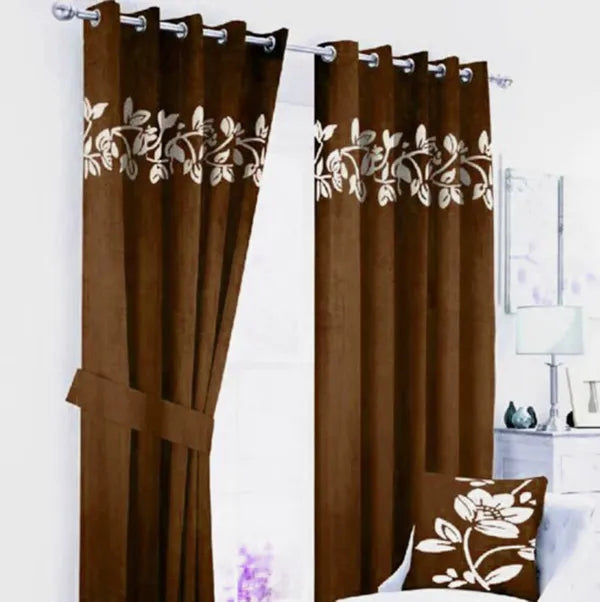 Luxury Velvet Floral Curtains – Lasercut Detailing for a Regal Look
