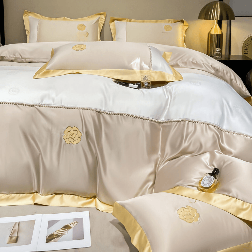 Modern Luxury Embroidered Duvet cover - The Linen House