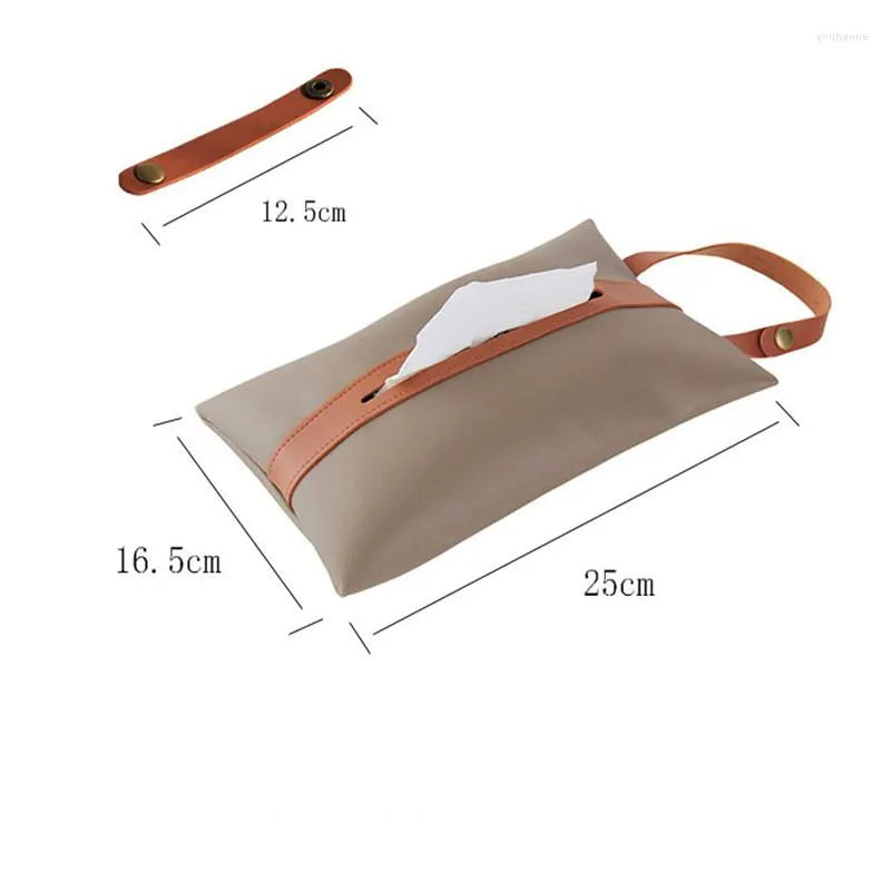 Car Mounted Leather Tissue Bag - The Linen House