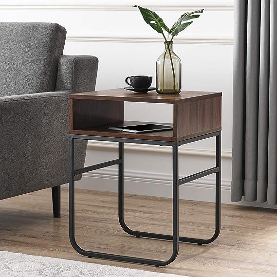 Metal Leg and MDF Sheet Rectangle Side Table Living Room - The Linen House