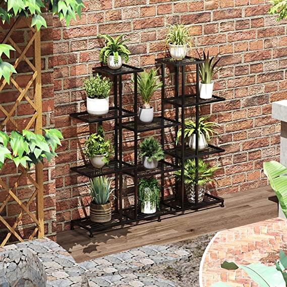 Metal Plant Stand, 9 Tiers Multifunctional Plant Stands - The Linen House