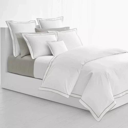 Spencer Sateen Border Duvet Cover - The Linen House