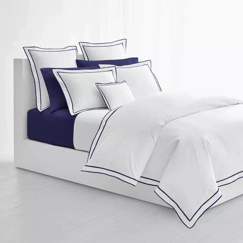 Spencer Sateen Border Duvet Cover - The Linen House