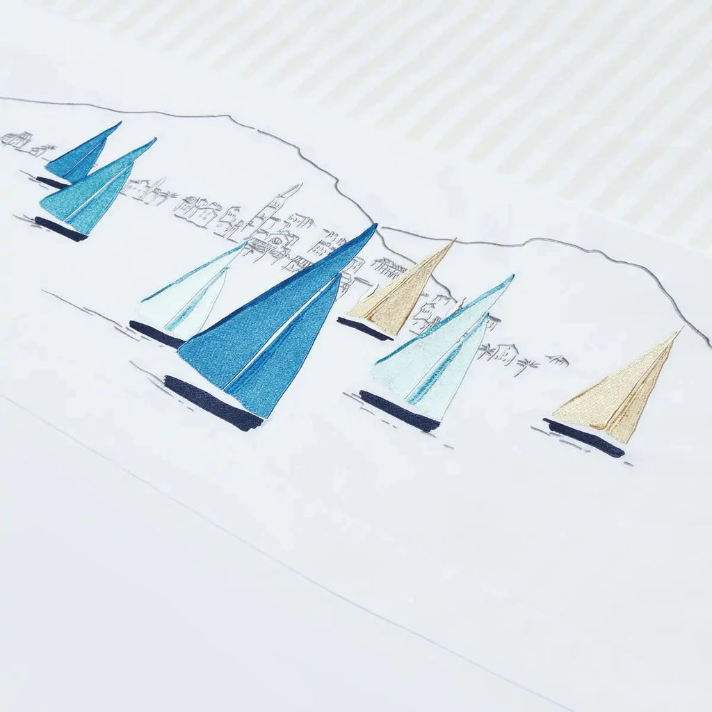 Sailboat Embroidery Duvet Set - The Linen House