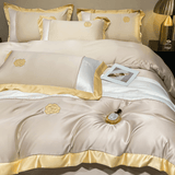 Modern Luxury Embroidered Duvet cover - The Linen House
