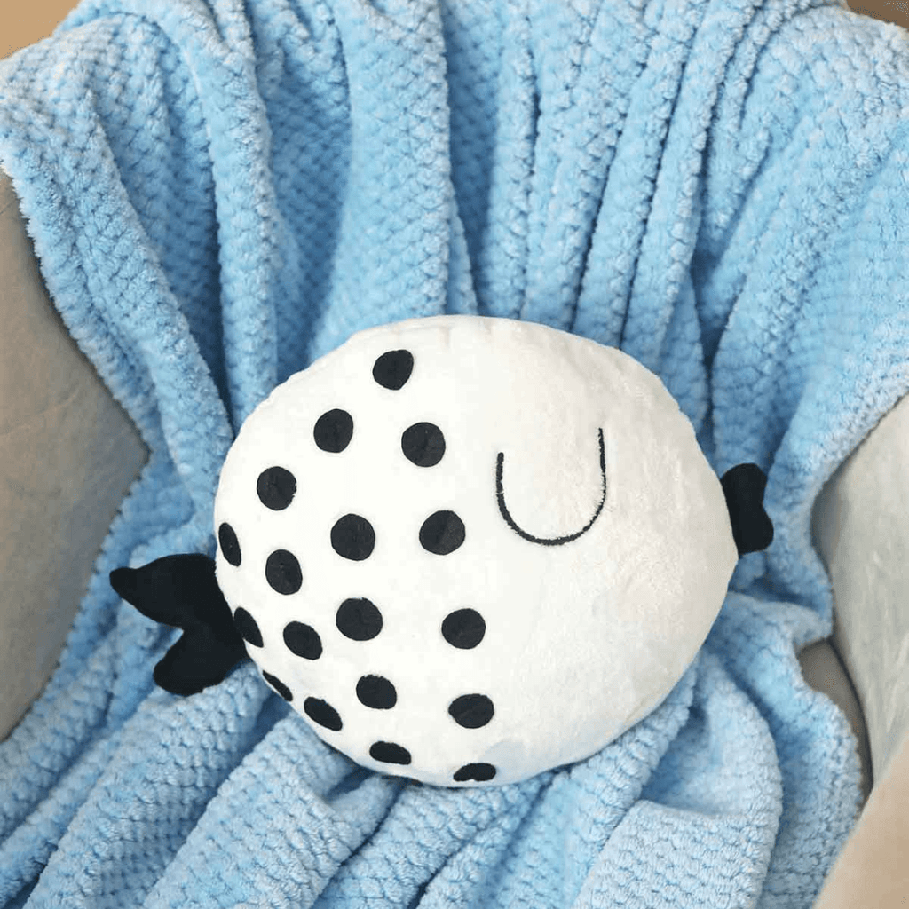 Fish Baby Cushion White - The Linen House