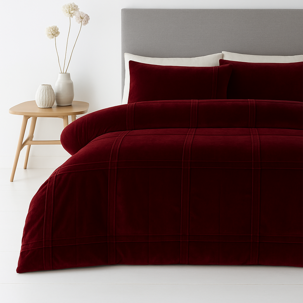Luxe Velvet Box Pleated Duvet Set