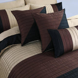 Luxury pleated Duvet Set (Blue with brown) - The Linen House