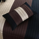 Luxury pleated Duvet Set (Blue with brown) - The Linen House