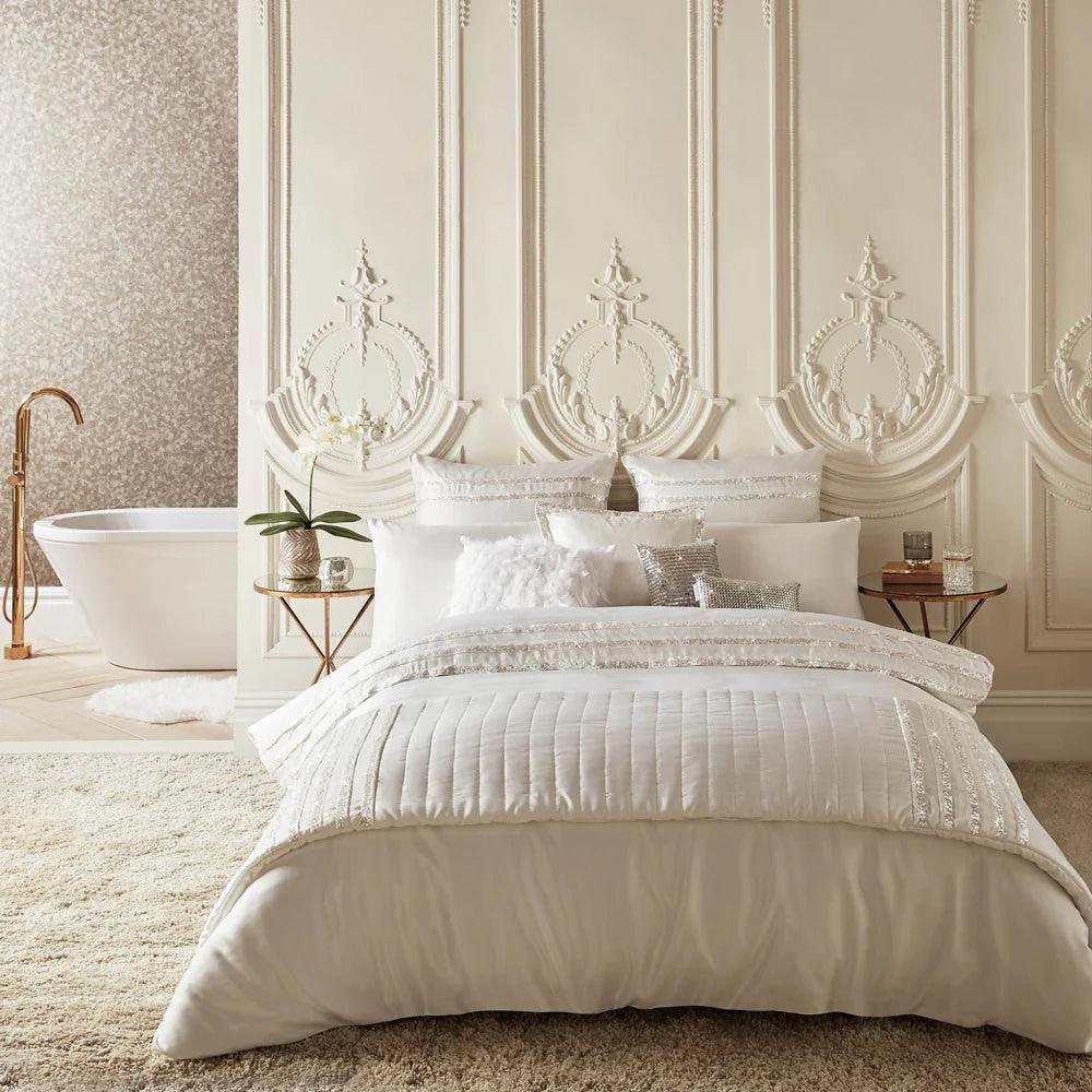 Bardot Oyster Bridal Bedding Duvet Cover - The Linen House