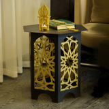 Black & Gold Metal Side Table - The Linen House