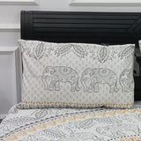 Elephant Design Printed Bedsheet (3pcs)