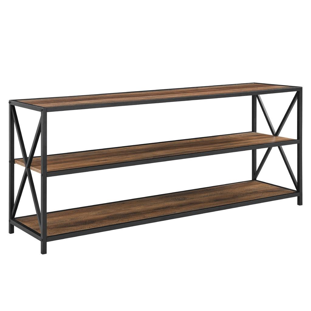 Middlebrook Designs Hattie 60-inch X-frame Bookshelf - Black Metal - The Linen House