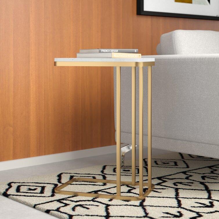 C Shape Golden End Table - The Linen House