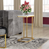 C Shape Golden End Table - The Linen House