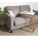 C Shape Golden End Table - The Linen House