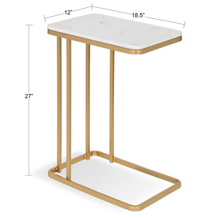 C Shape Golden End Table - The Linen House