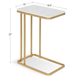 C Shape Golden End Table - The Linen House