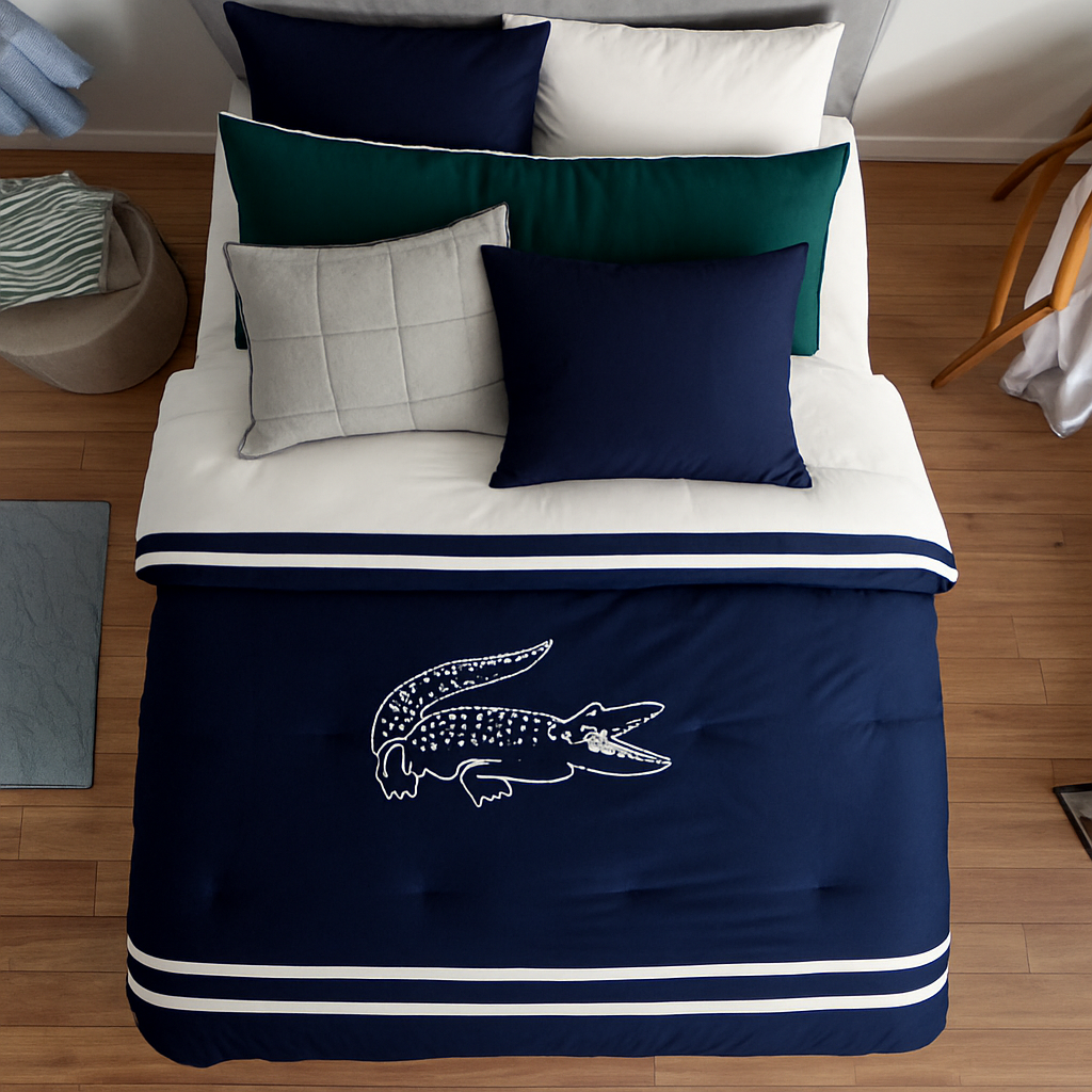 Luxe Velvet Lacoste Crocodile Duvet Set