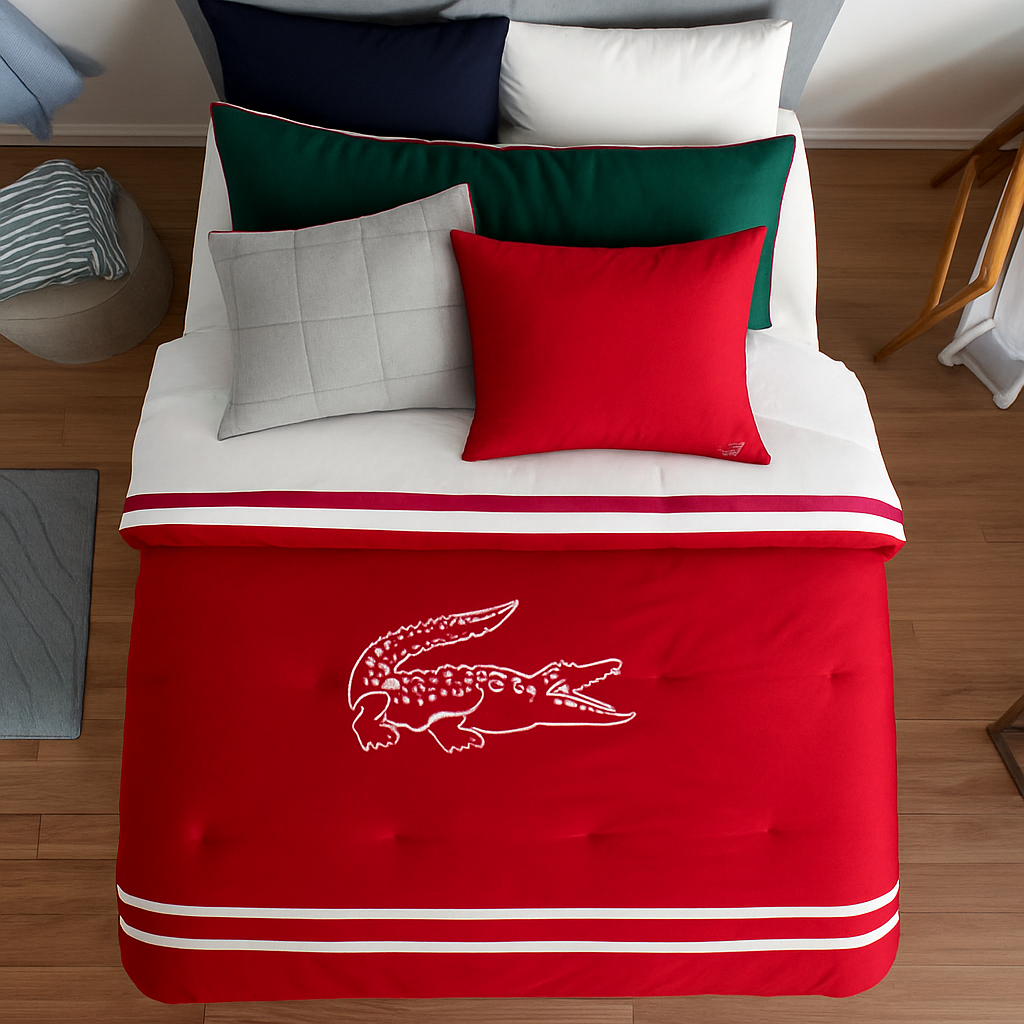 Luxe Velvet Lacoste Crocodile Duvet Set
