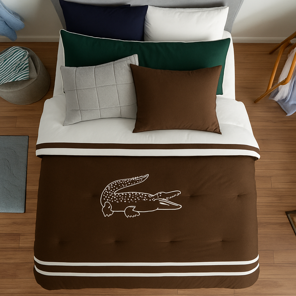 Luxe Velvet Lacoste Crocodile Duvet Set
