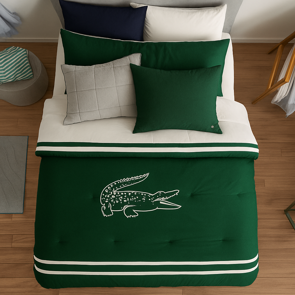 Luxe Velvet Lacoste Crocodile Duvet Set