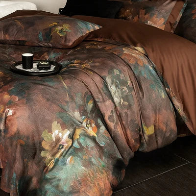 Luxury Artistic Floral Duvet Set – Elegant Bedroom Statement