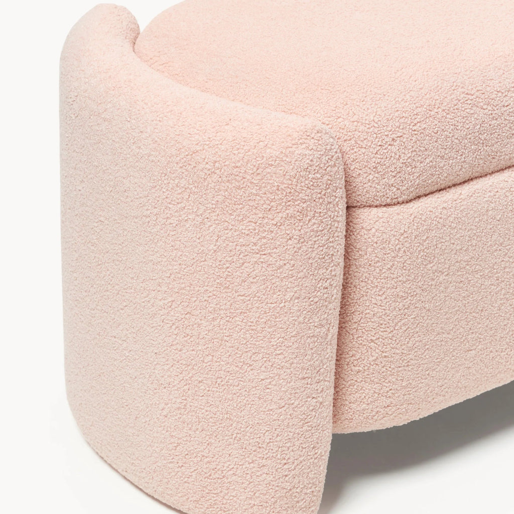 Upholstered teddy bench with storage space