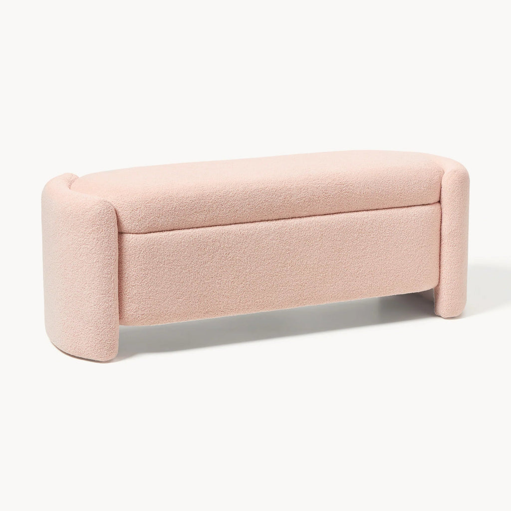 Upholstered teddy bench with storage space