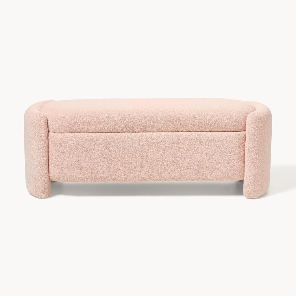Upholstered teddy bench with storage space