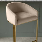 Dakota Champagne Velvet & Metal Barstool - The Linen House