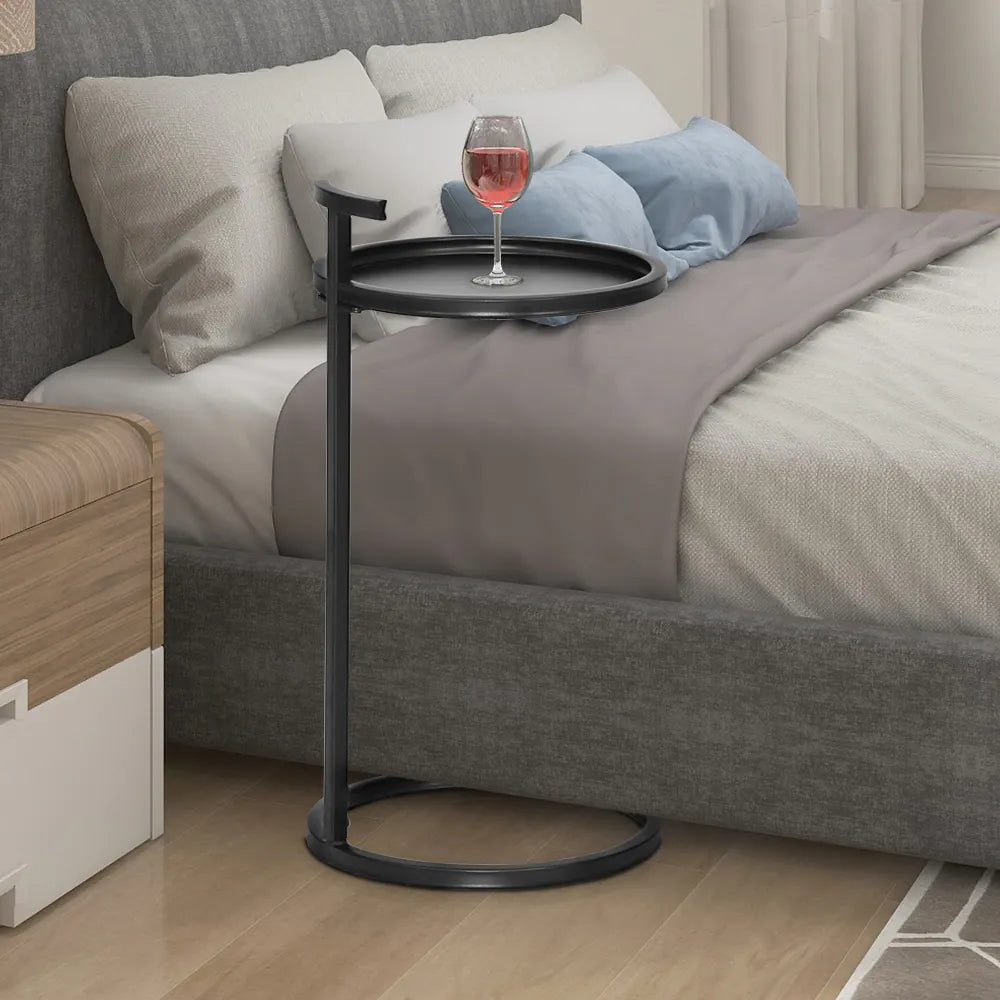 Duke End Table Round Metal End Table with Handle