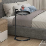 Duke End Table Round Metal End Table with Handle