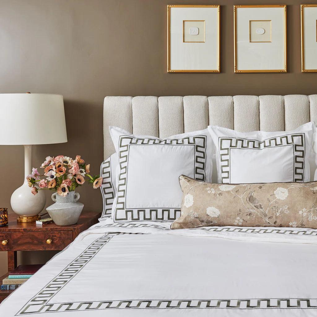 Greek Key Embroidery Duvet Set - The Linen House