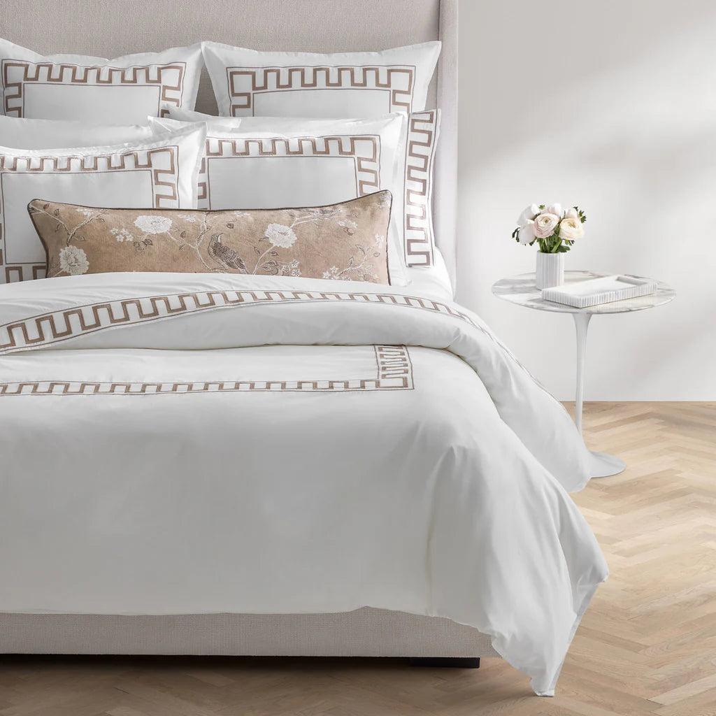 Greek Key Embroidery Duvet Set - The Linen House