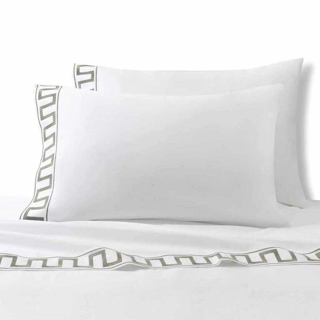 Greek Key Embroidery Duvet Set - The Linen House