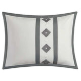 Tufted Duvet Cover Set( white with grey) - The Linen House