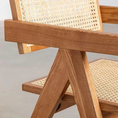 Rattan Dining Chair with Armrests