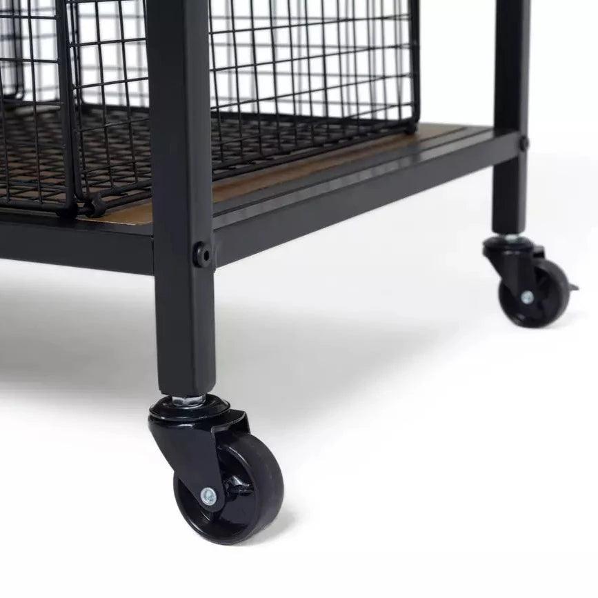3 Tier Metal Trolley and Wood Kitchen Trolley - The Linen House