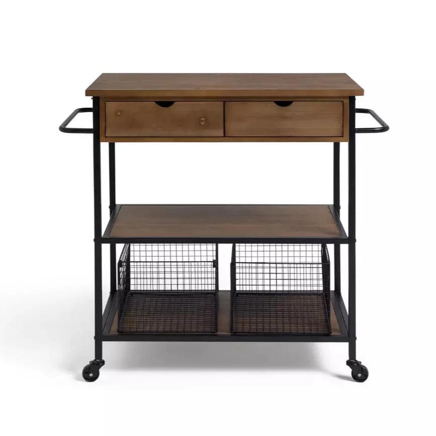 3 Tier Metal Trolley and Wood Kitchen Trolley - The Linen House