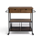 3 Tier Metal Trolley and Wood Kitchen Trolley - The Linen House