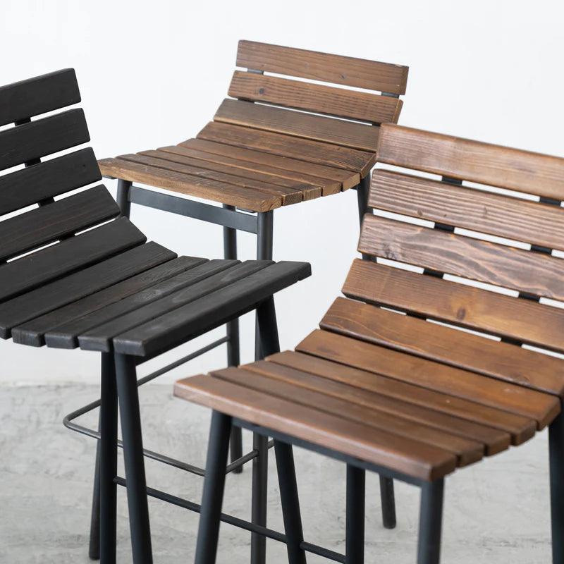 WOODEN BAR STOOL - The Linen House
