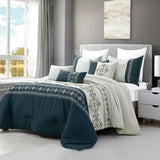 Color Combo Embroidery Duvet Set - The Linen House