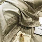 Light Green Embroidery Duvet Set - The Linen House