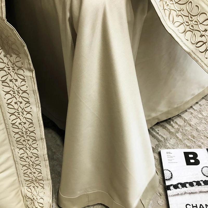 Light Green Embroidery Duvet Set - The Linen House