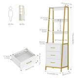 Tall Office Storage Bookshelf – Wood Shelves with Sturdy Metal Frame