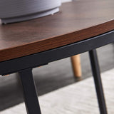 Quatropi Round Nesting Coffee Table 2-Piece - Black Metal Base - The Linen House