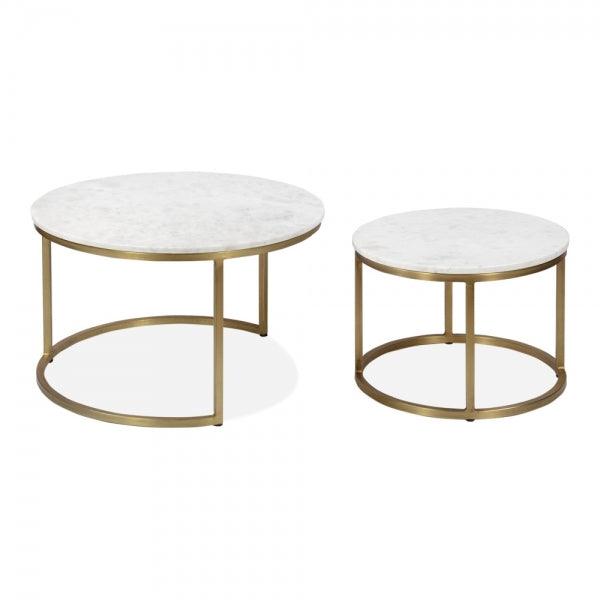 Set of 2 Stackable Elegant Coffee Tables, Nest Side Tables - The Linen House