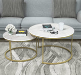 Set of 2 Stackable Elegant Coffee Tables, Nest Side Tables - The Linen House